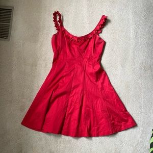 Red short flare dress